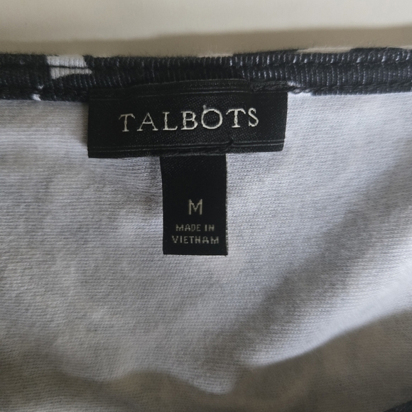 Talbots  Elegant Black and White Floral Dress. Size M - Picture 3 of 12